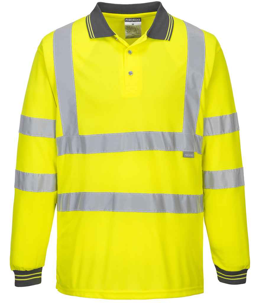 Portwest Hi-Vis Long Sleeve Polo Shirt